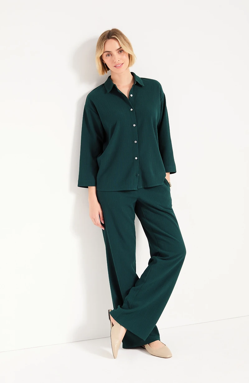 Pure Jill Crinkle-Texture Top