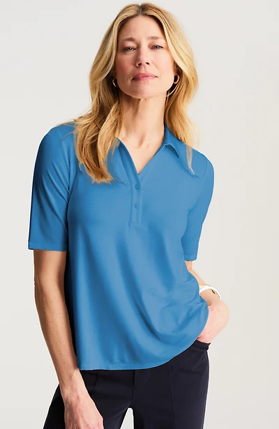 wearever slub-knit a-line polo