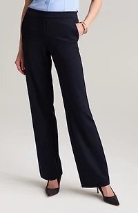 wearever polished-knit wide-leg trousers