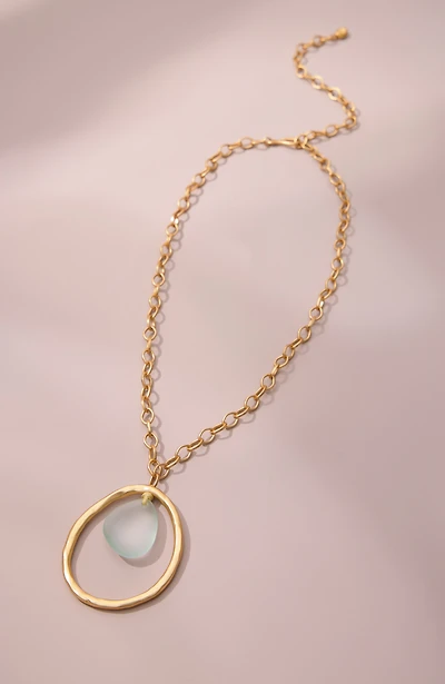 sculptural seaglass pendant necklace