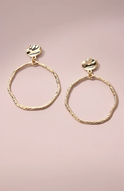 hammered open-circle earrings