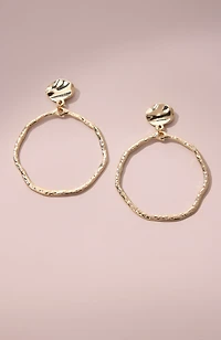 hammered open-circle earrings
