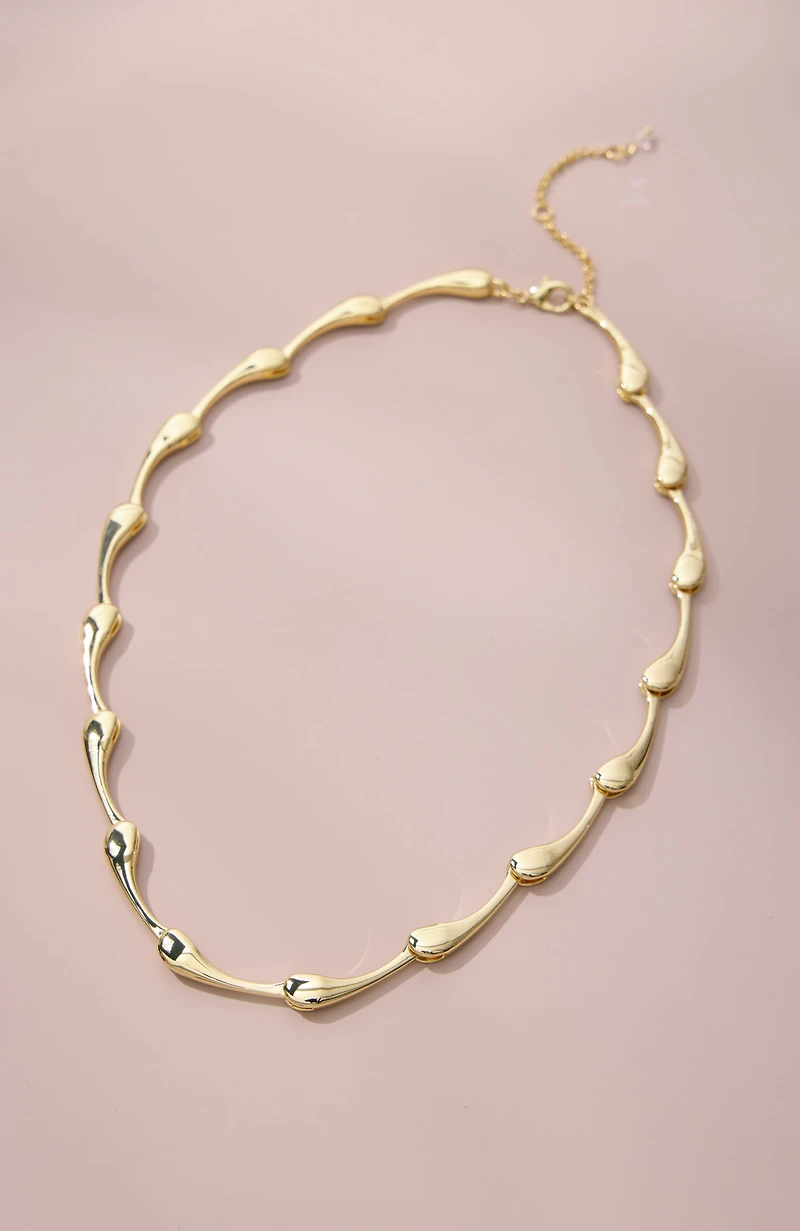 demi-fine sculpted teardrop necklace