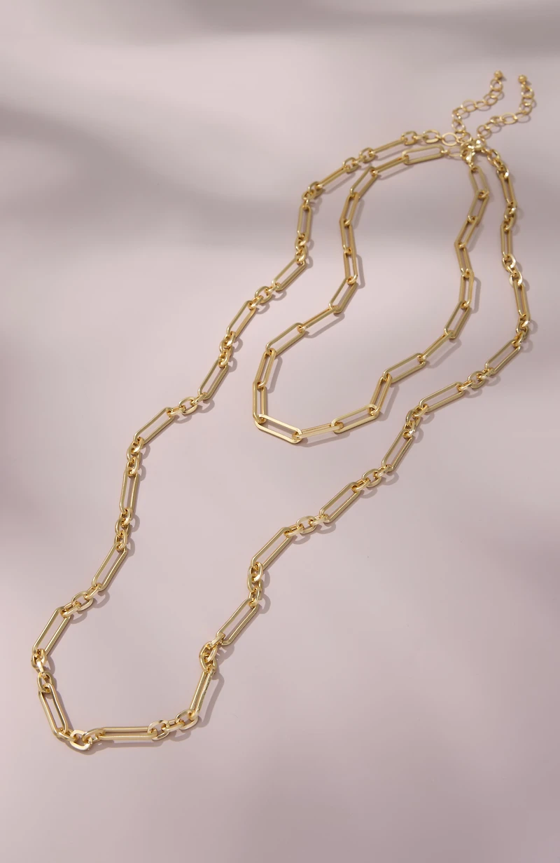 set of two chain necklaces
