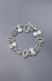 geometric layered chain bracelet