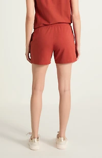fit french terry tie-waist shorts