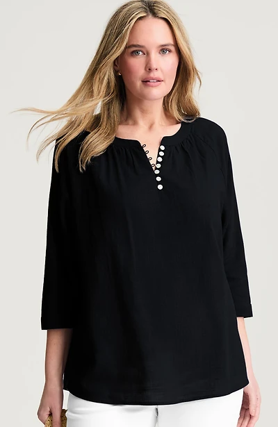 pure jill relaxed popover tunic