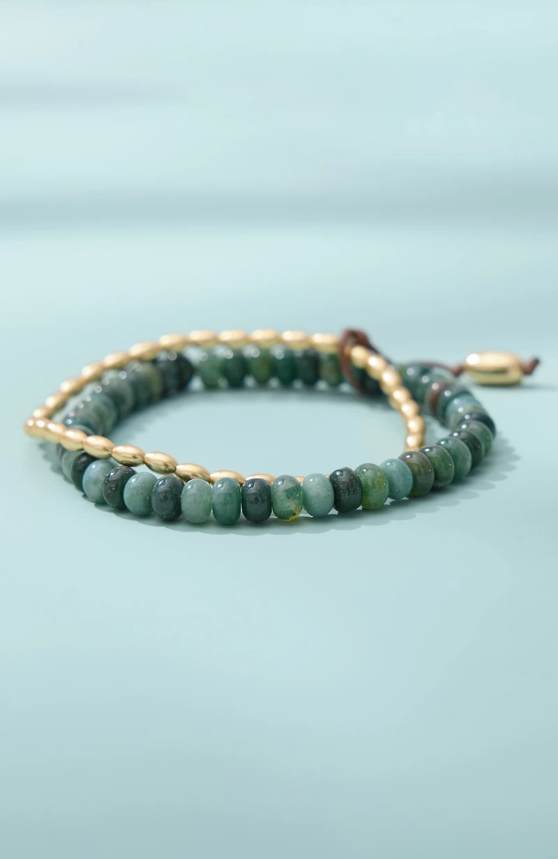 moss agate stretch bracelet