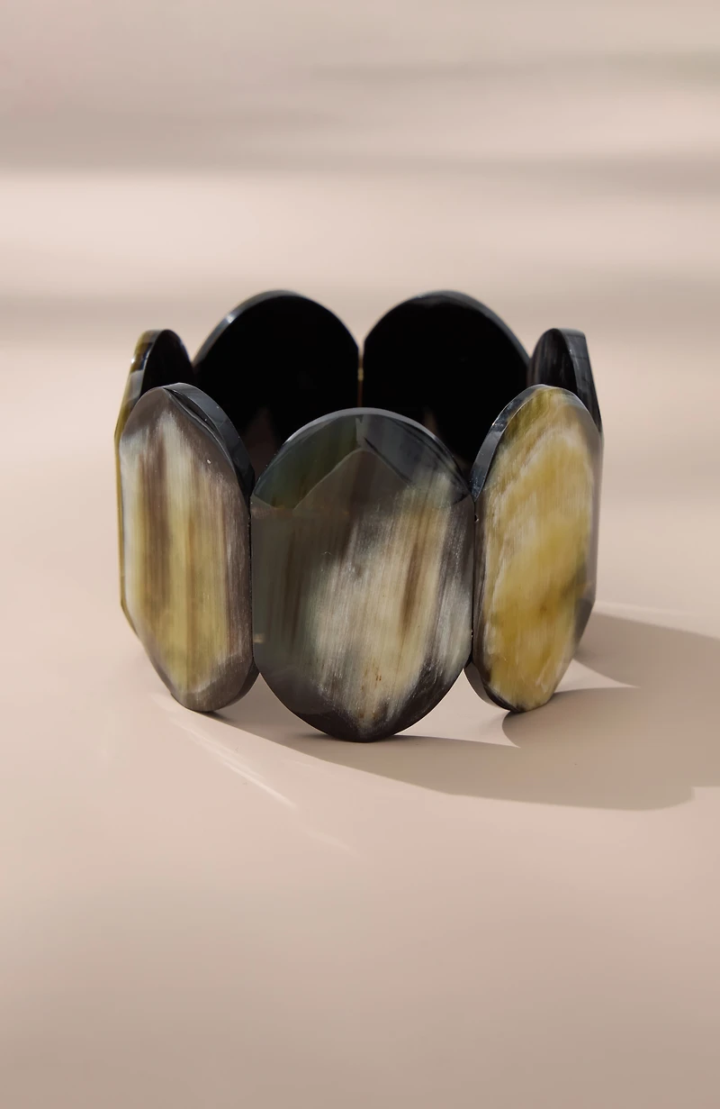 horn beaded stretch bracelet