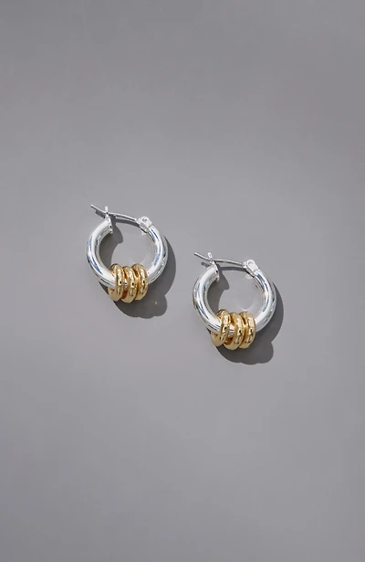 Mixed-Metals Interlock Hoop Earrings
