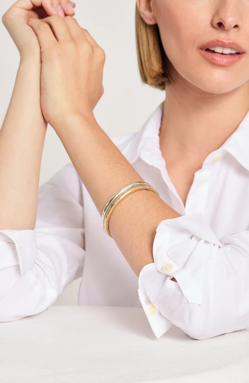 Mixed-Metals Stretch Bangle Set