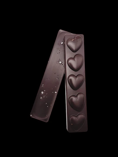 A-100x Valentine's Day dark chocolate with fleur de sel tablet - Gift wrapped (available while stocks last) - 3 to 4 weeks delivery time