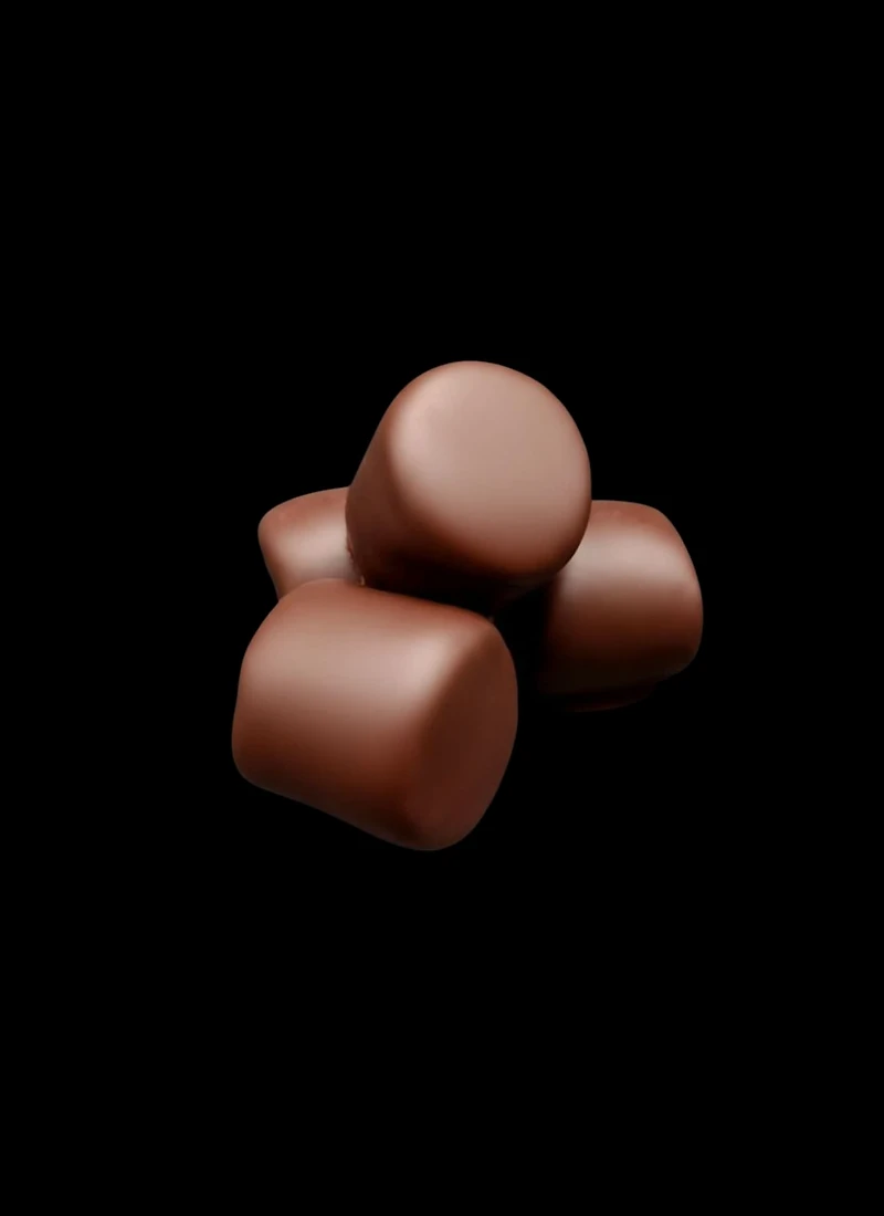 Dark chocolate marshmallows (packaged in bags) – To be wrapped – 12 boxes