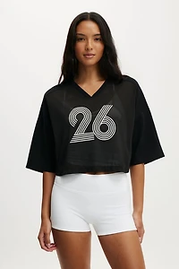 Active Mesh Cropped Graphic Tee
