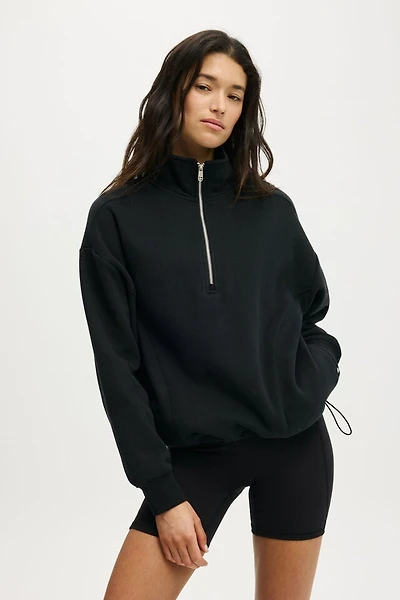 Plush Half Zip Sweatshirt