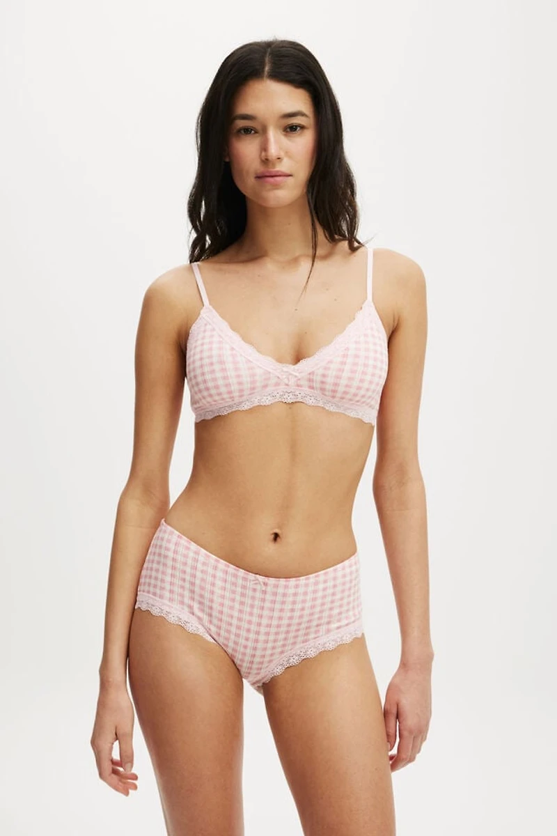 Organic Cotton Lace Triangle Padded Bralette