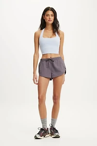 Woven Dolphin Hem Micro Short