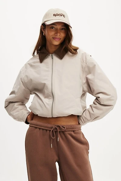 Contrast Collar Oversized Jacket