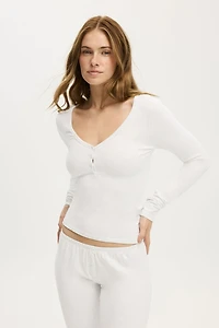 Dreamy Soft Henley Long Sleeve