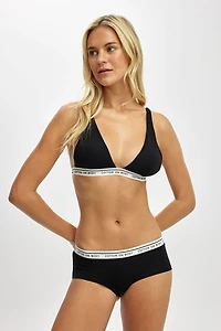 Branded Cotton Plunge Triangle Bralette