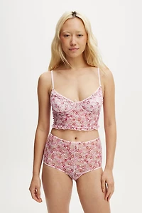 Stretch Lace Longline Bralette