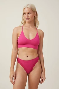 Seamless Lace Longline Padded Bralette