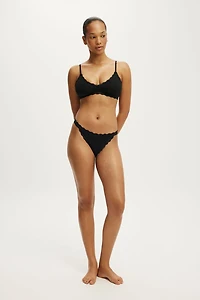 Organic Cotton Lace Thong Brief