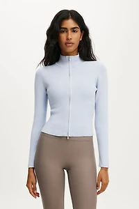 Contour Knit Zip Through
