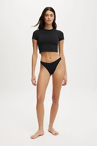 Refined High Side Thong Bikini Bottom