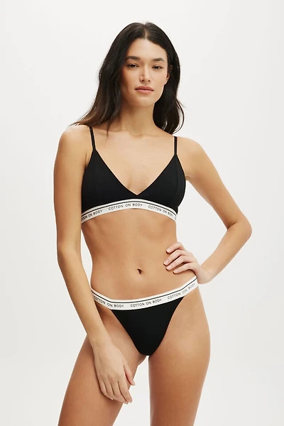 Branded Cotton Cross Over Bralette
