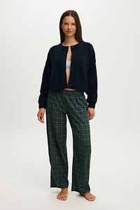 Flannel Barrel Leg Pant