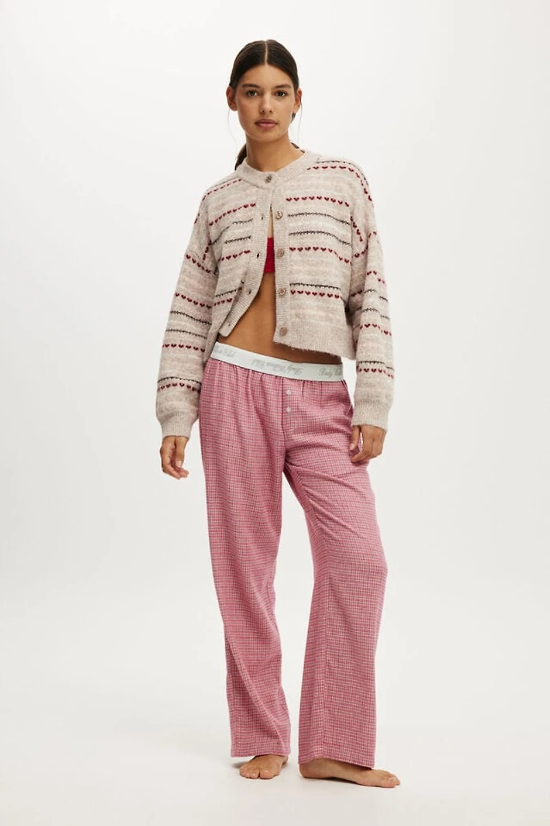 Flannel Wide Leg Pant