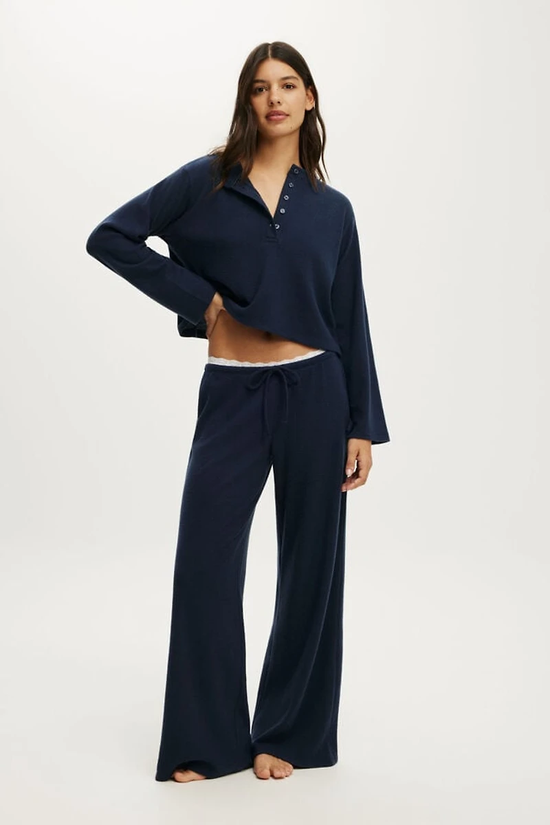 Super Soft Waffle Wide Leg Pant