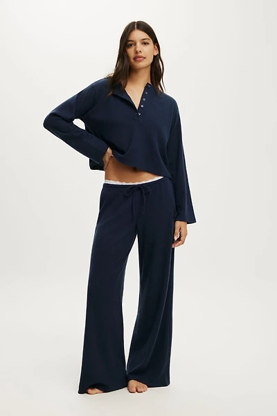 Super Soft Waffle Wide Leg Pant