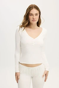 Dreamy Soft Henley Long Sleeve