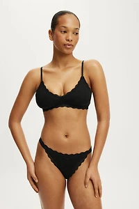 Cotton Lace Triangle Padded Bralette