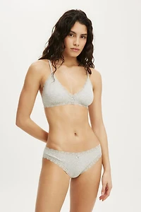 Cotton Lace Triangle Padded Bralette