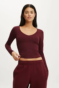 Ultra Soft Scoop Neck Long Sleeve