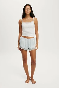 Washed Satin Lace Short