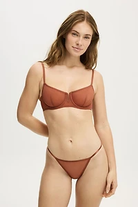 U Wire Mesh Balconette Bra