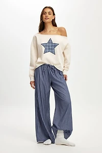Cloud Soft Wide Leg Flannel Pant