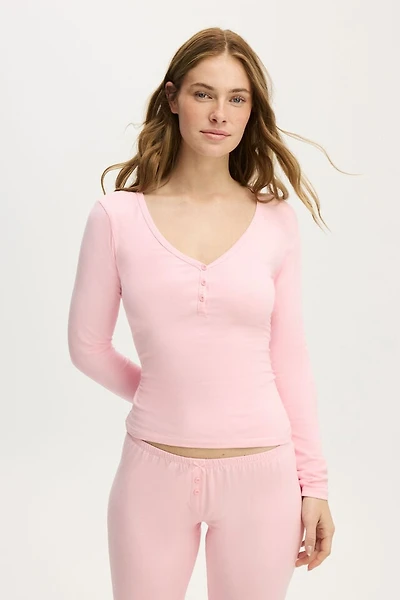 Dreamy Soft Henley Long Sleeve