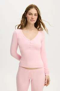 Dreamy Soft Henley Long Sleeve
