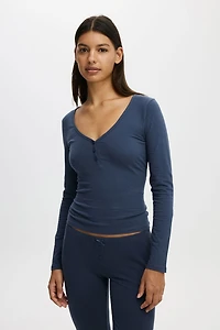 Dreamy Soft Henley Long Sleeve