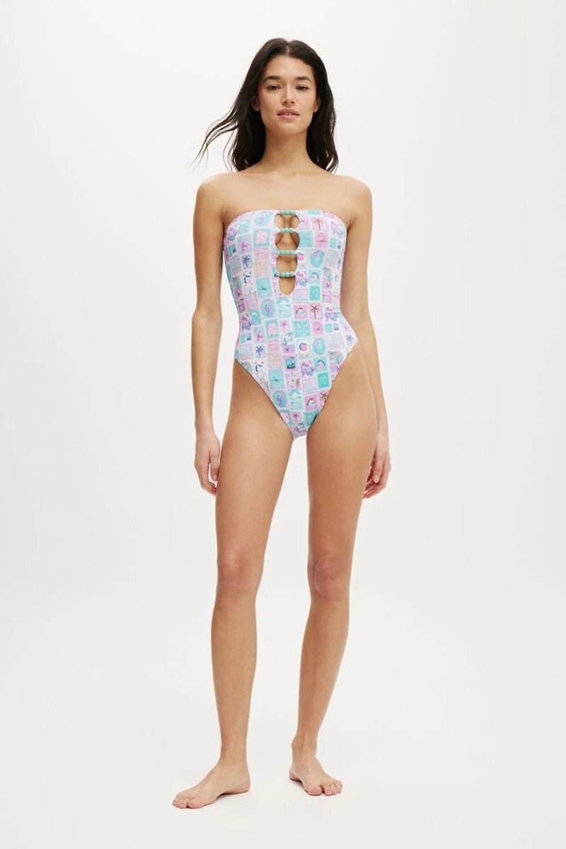 Cut Out Strapless One Piece Brazilian