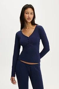 Dreamy Soft Henley Long Sleeve