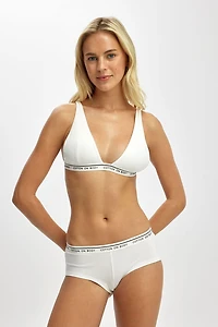 Branded Cotton Plunge Triangle Bralette