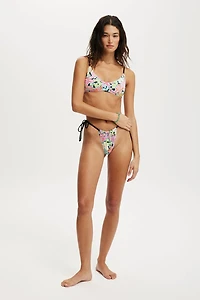 Thin Strap Gathered Brazilian Bikini Bottom