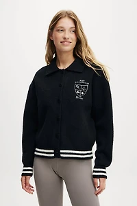 Active Knitted Graphic Bomber