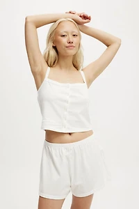 Peached Jersey Button Up Cami